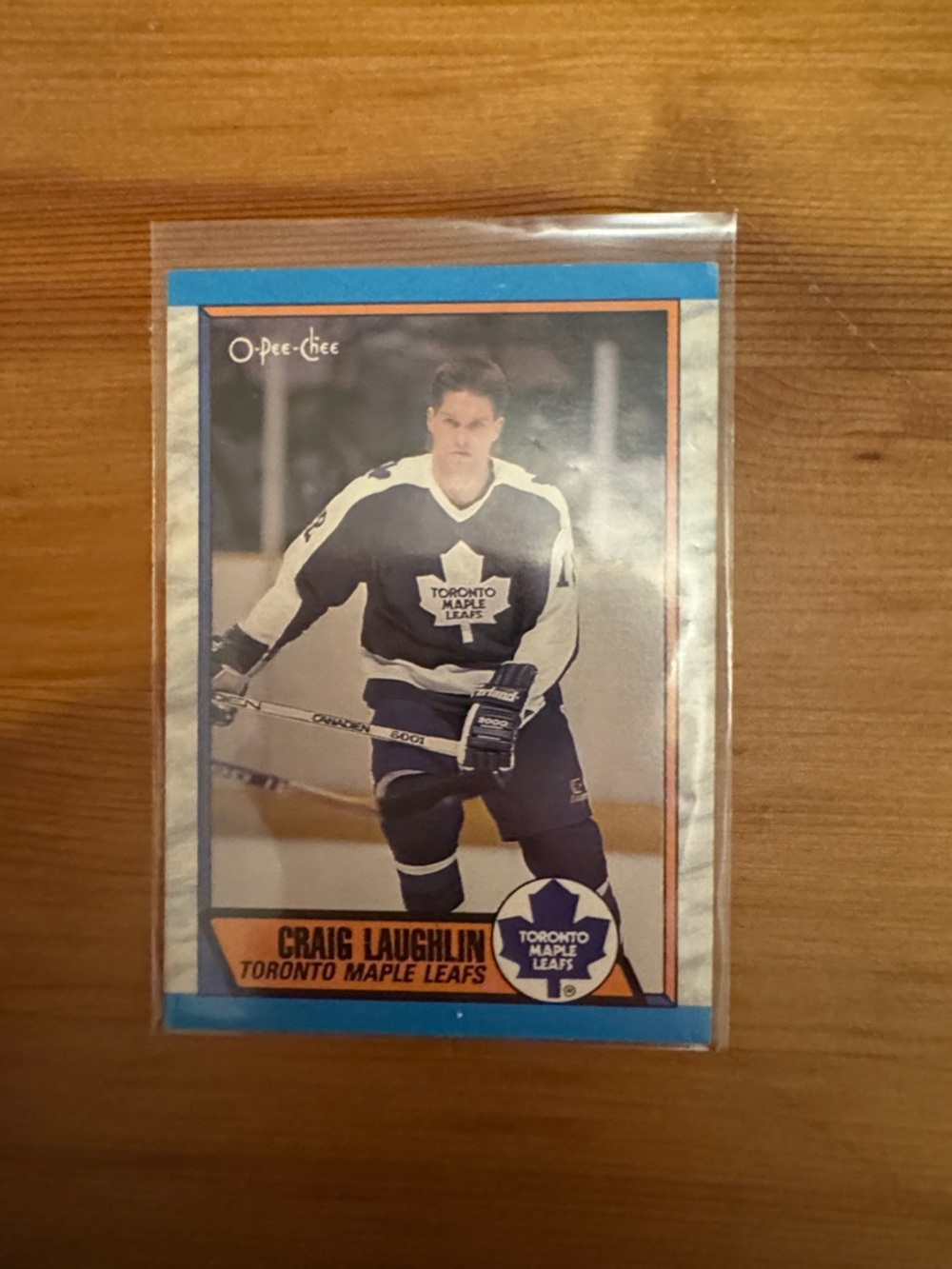 O-Pee-Chee Craig Laughlin Toronto Maple Leafs Hockey Card - Blue & White